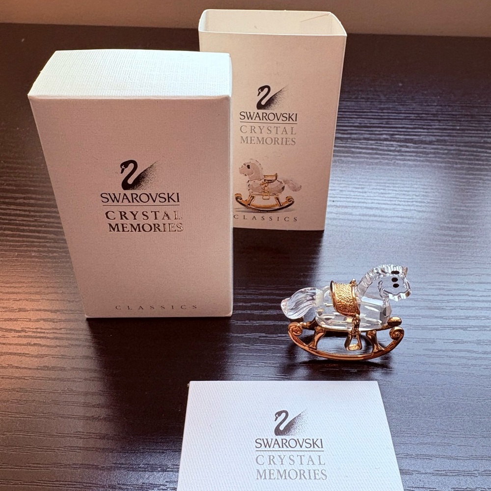Swarovski Crystal Memories Gold and Silver Rocking Horse